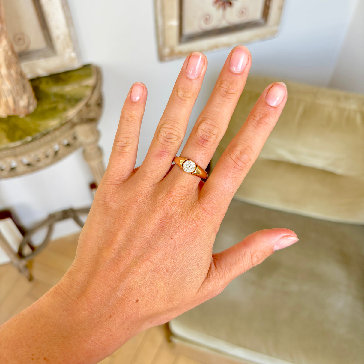 Antique, Victorian solitaire old cut diamond ring