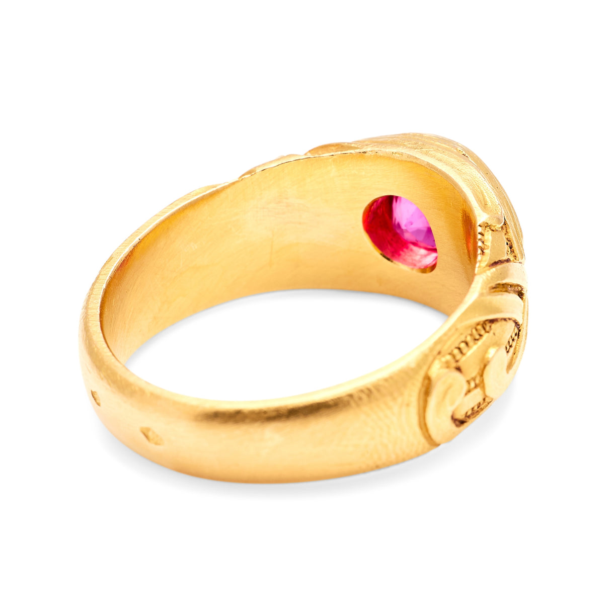 Antique, Art Nouveau Burmese ruby single-stone ring