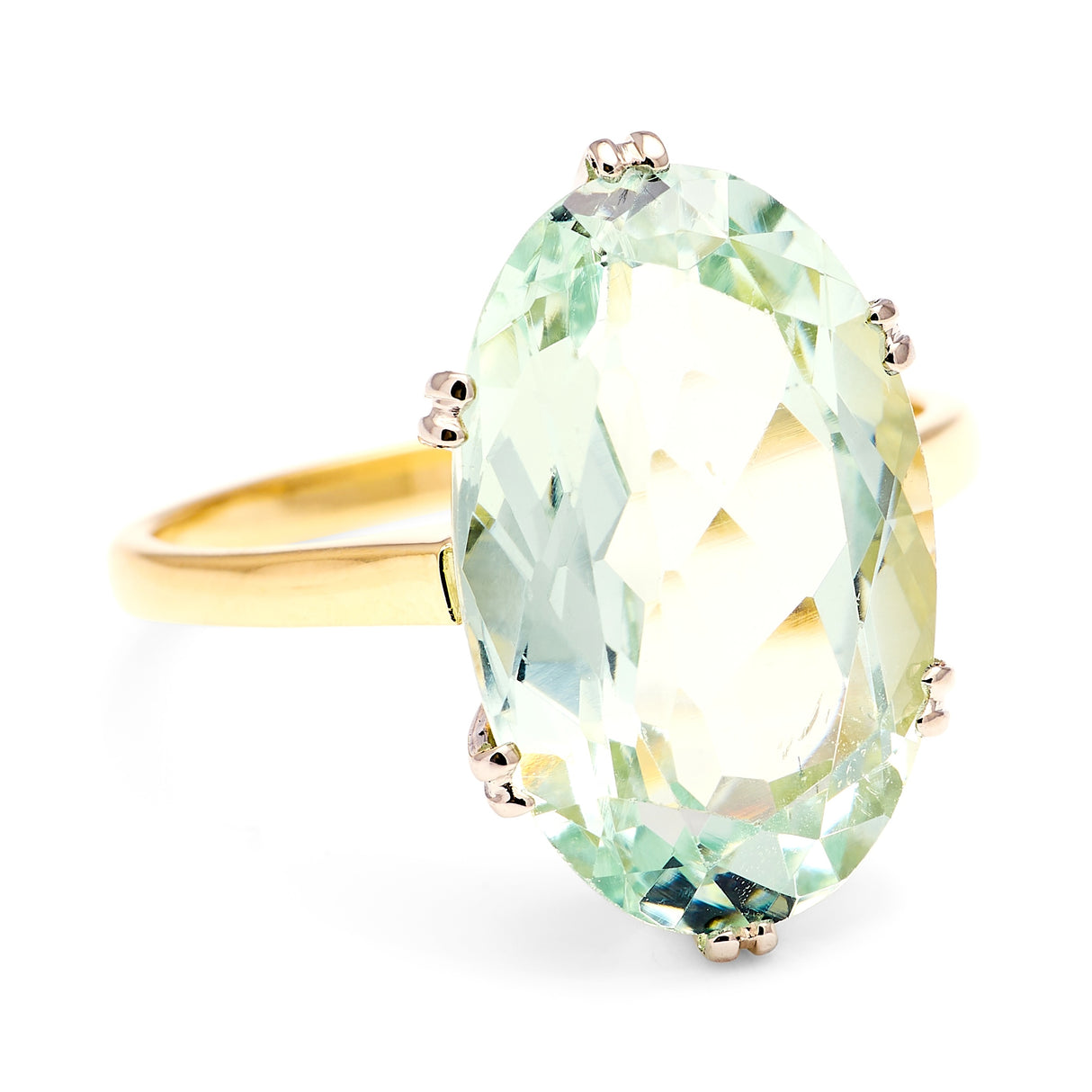 Vintage, 1920s topaz cocktail ring side