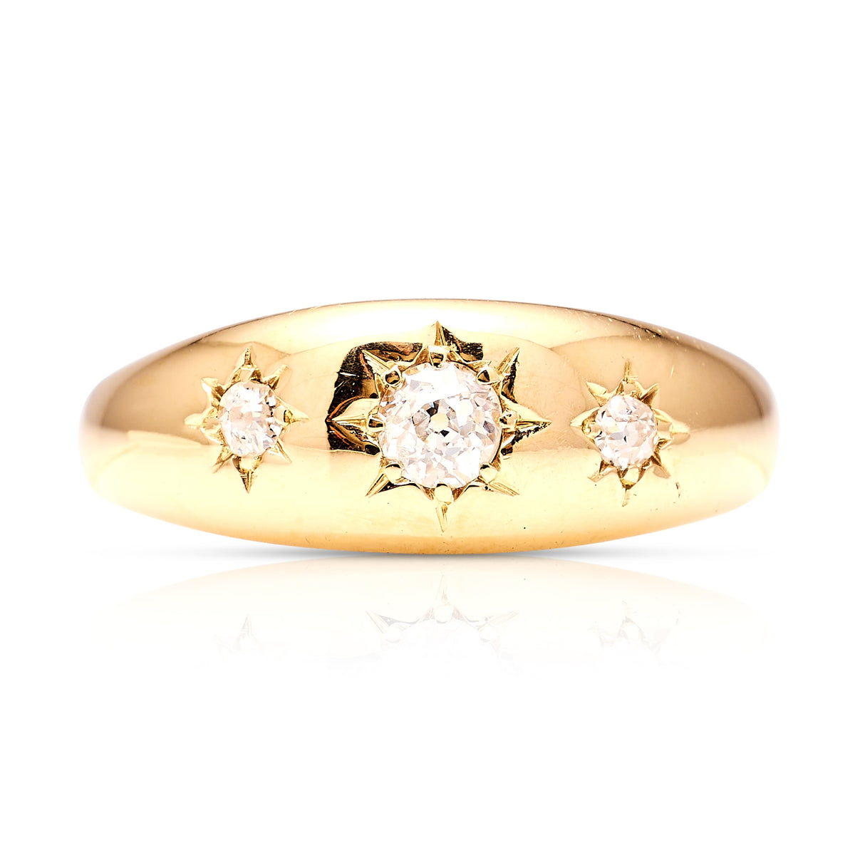 Vintage, 1990s three-stone diamond gypsy ring