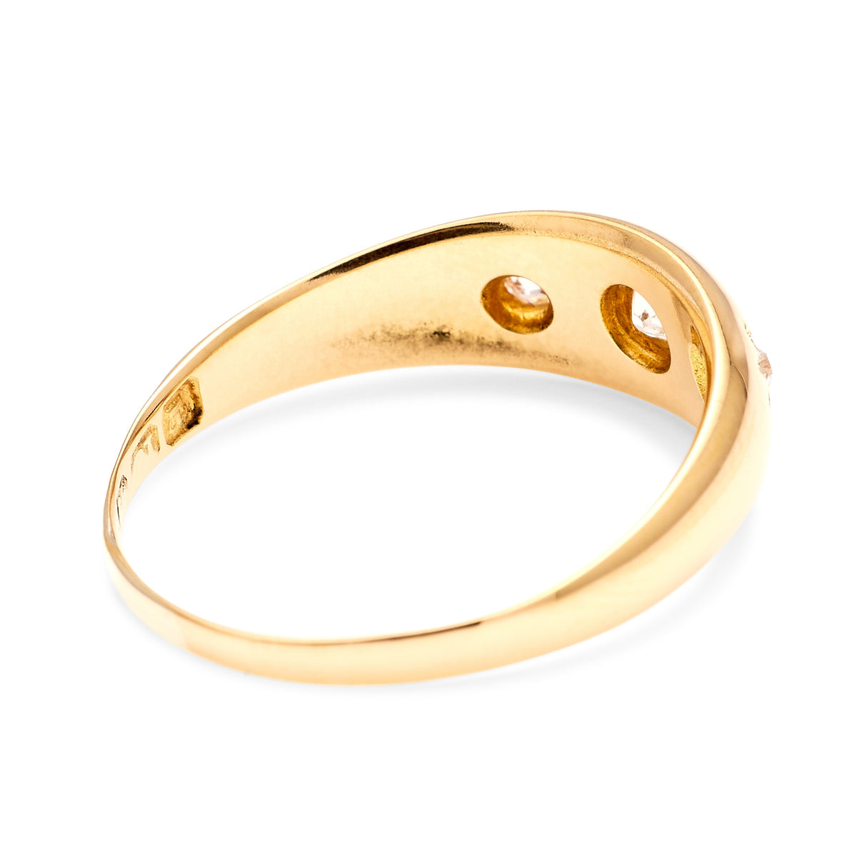 Vintage, 1990s three-stone diamond gypsy ring