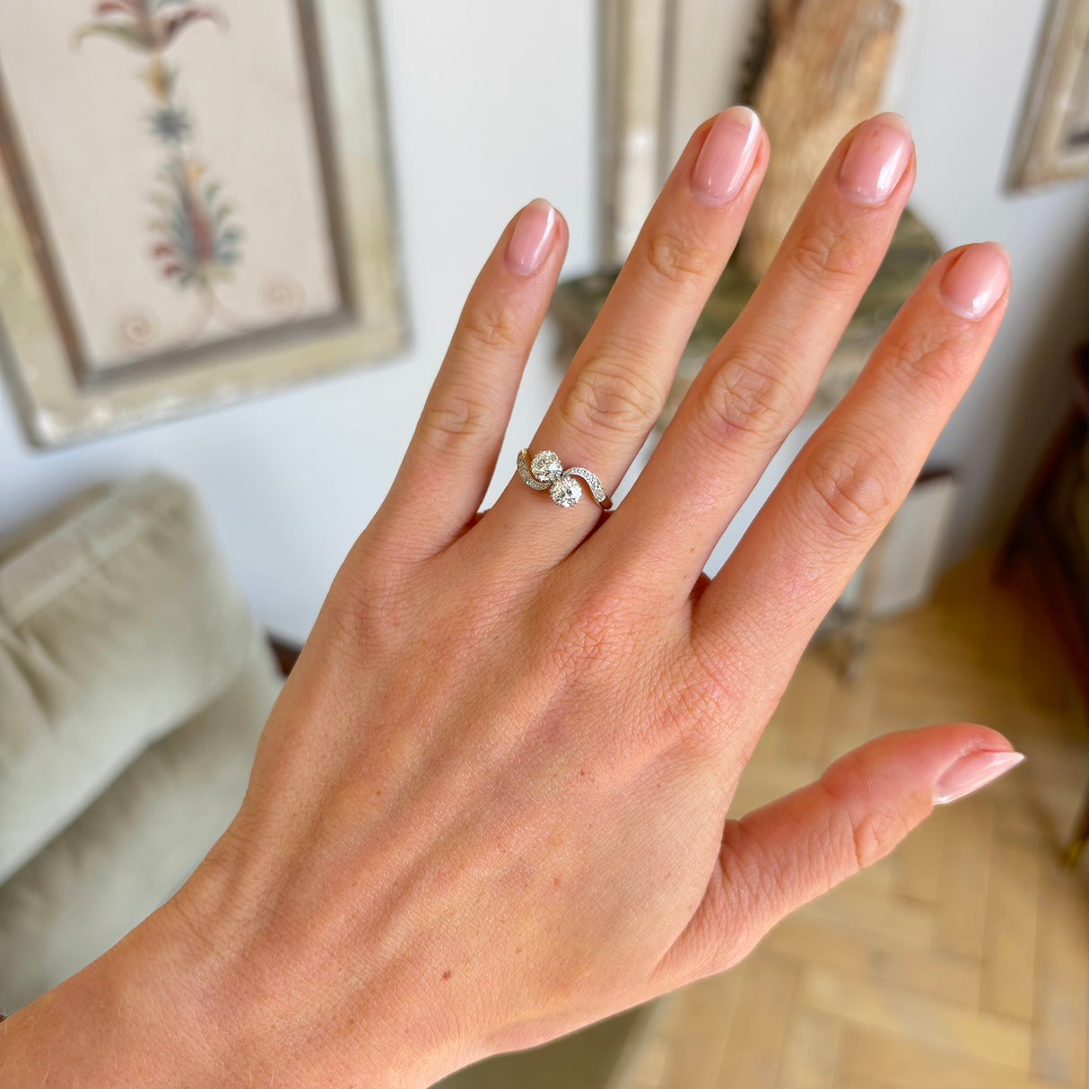 Antique, Edwardian toi et moi diamond ring