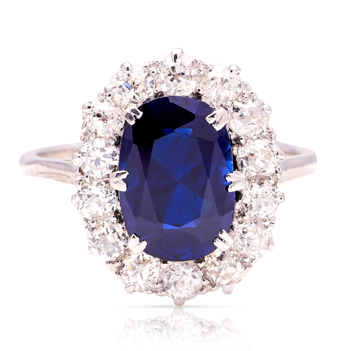 Vintage, 1990s sapphire & diamond cluster ring