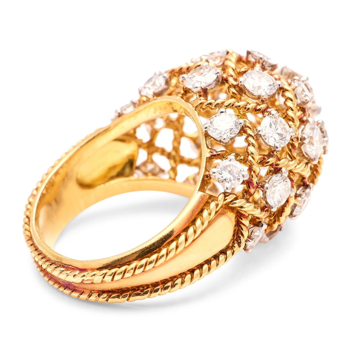 Vintage, 1950s Cartier diamond bombé ring