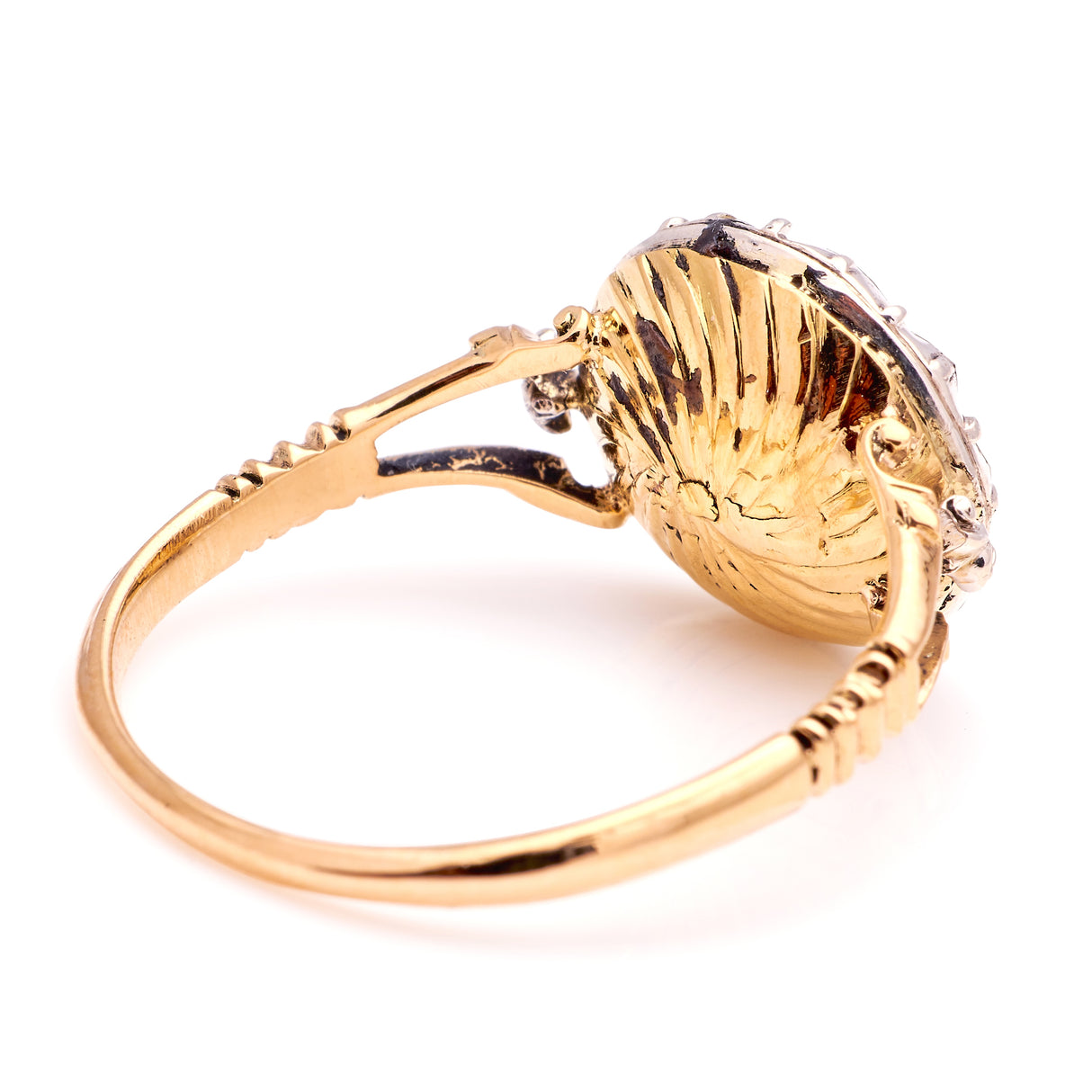 Antique, Georgian emerald & diamond cluster ring