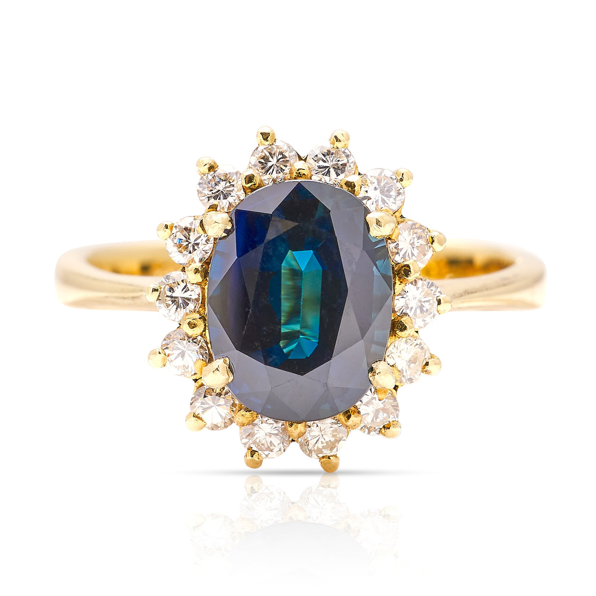 Vintage, 1950s sapphire & diamond cluster ring