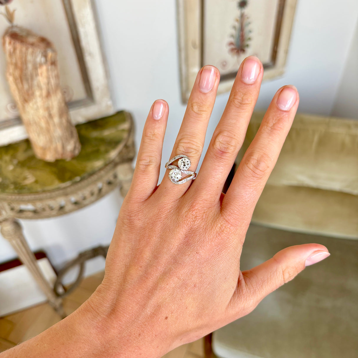 Antique, Belle Époque diamond toi et moi ring