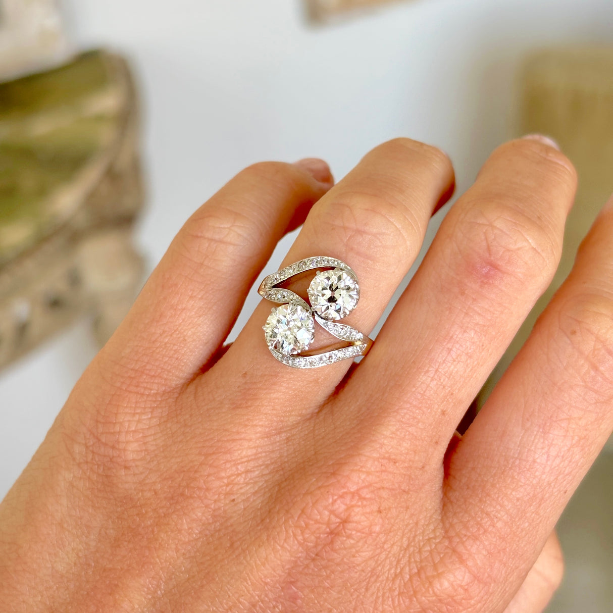 Antique, Belle Époque diamond toi et moi ring