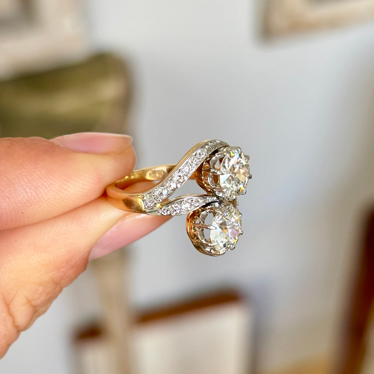 Antique, Belle Époque diamond toi et moi ring