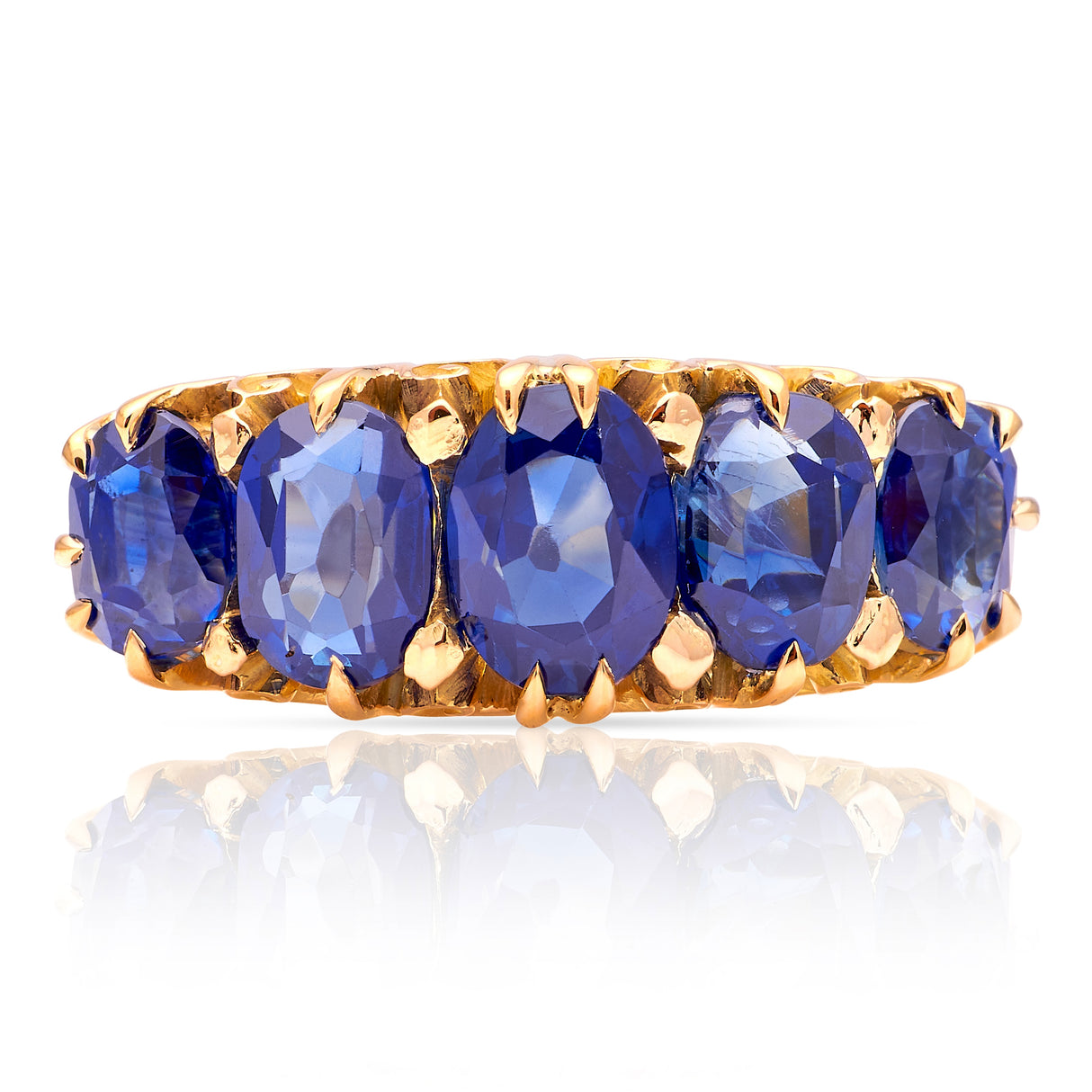 Antique, Victorian sapphire half-hoop ring