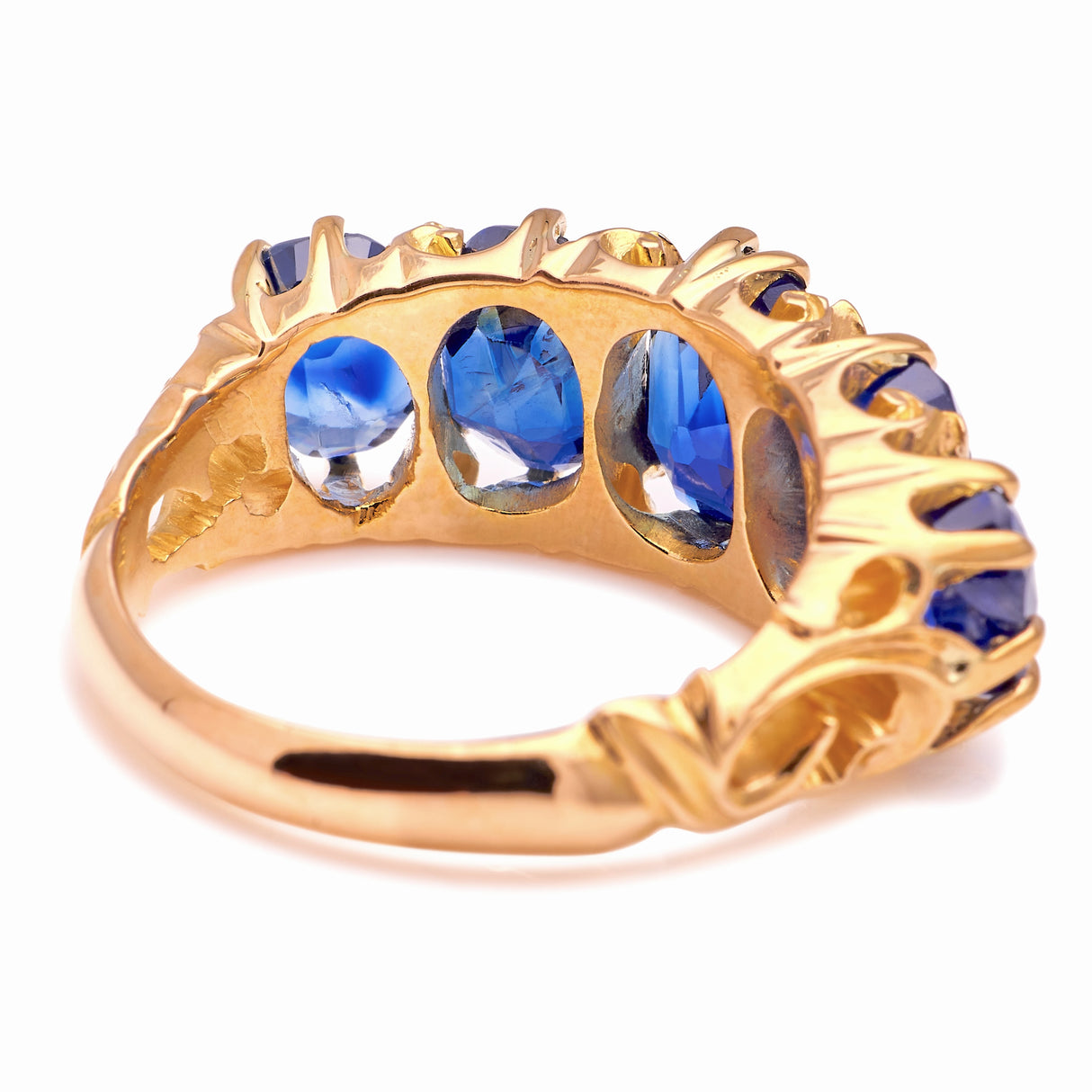 Antique, Victorian sapphire half-hoop ring