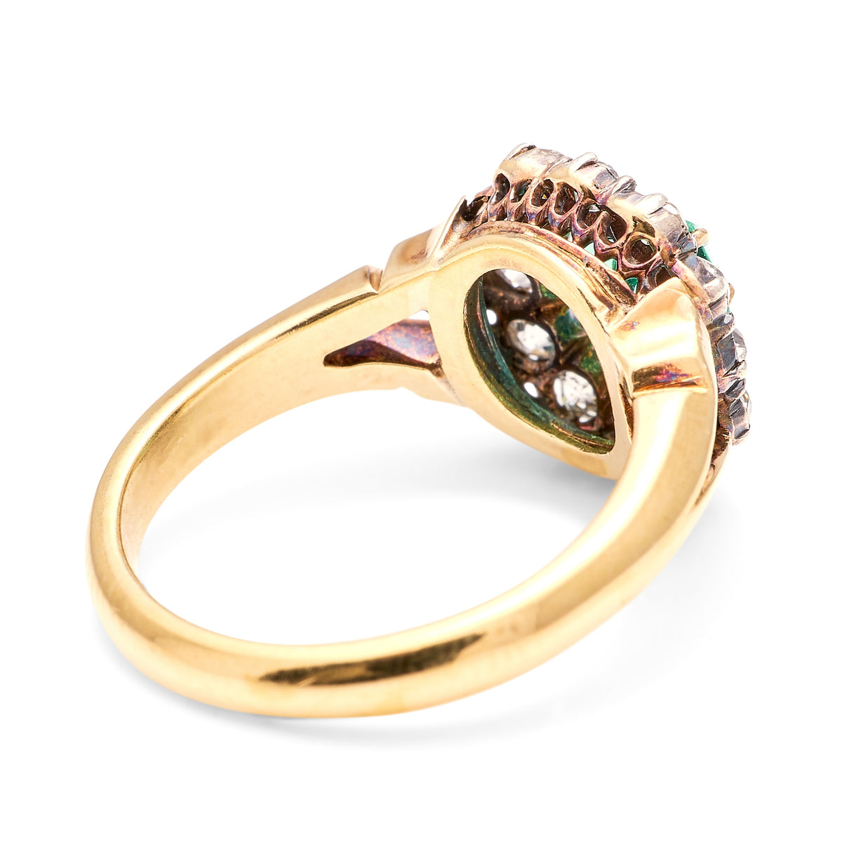 Antique, Victorian emerald & diamond cluster ring
