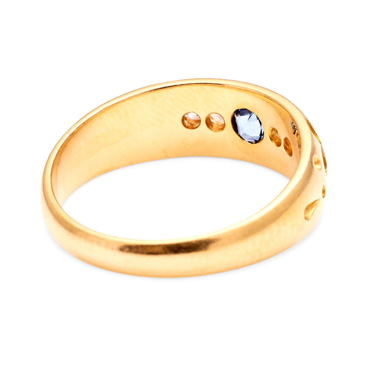 Antique, Late Victorian sapphire & diamond gypsy ring