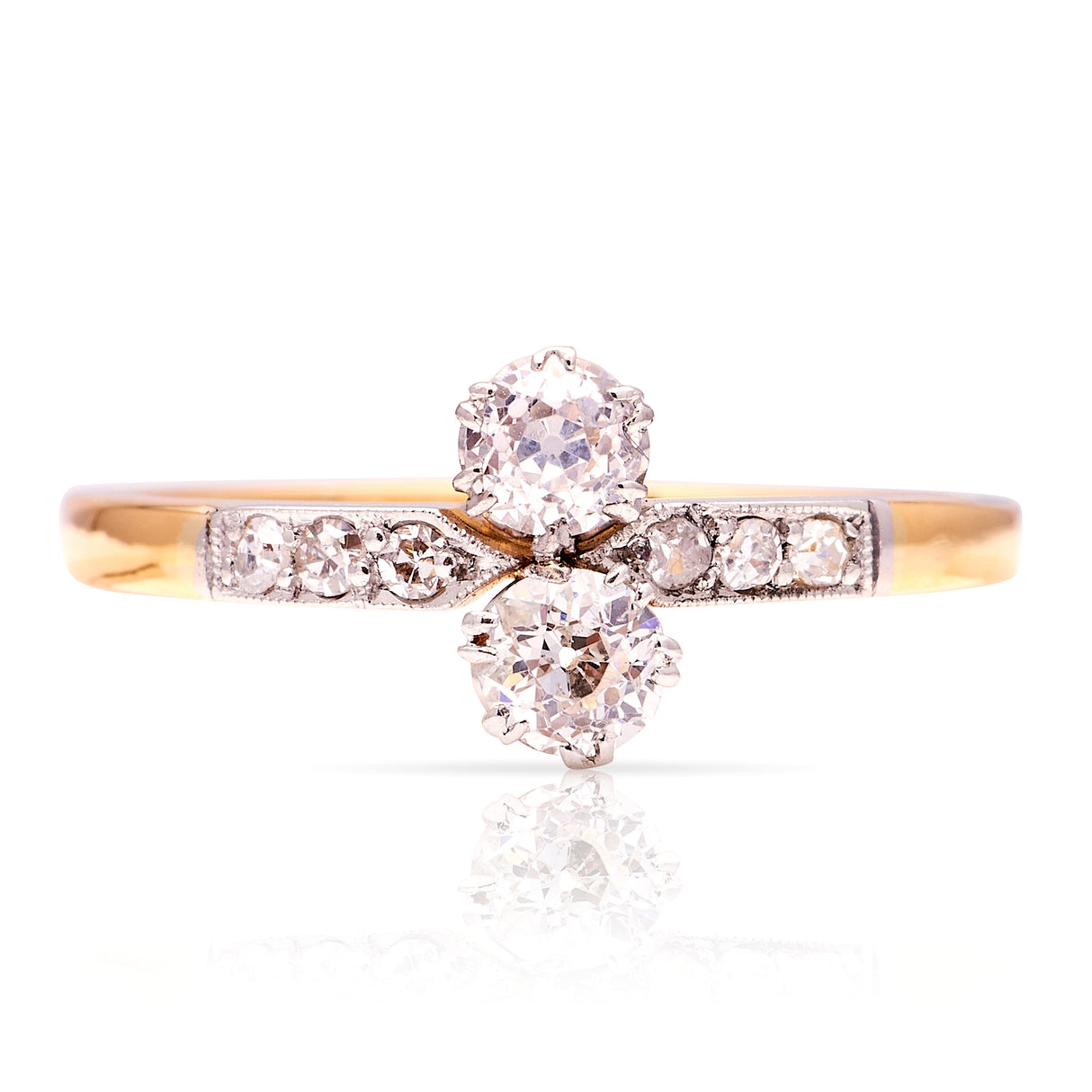 Antique, Edwardian diamond toi et moi ring
