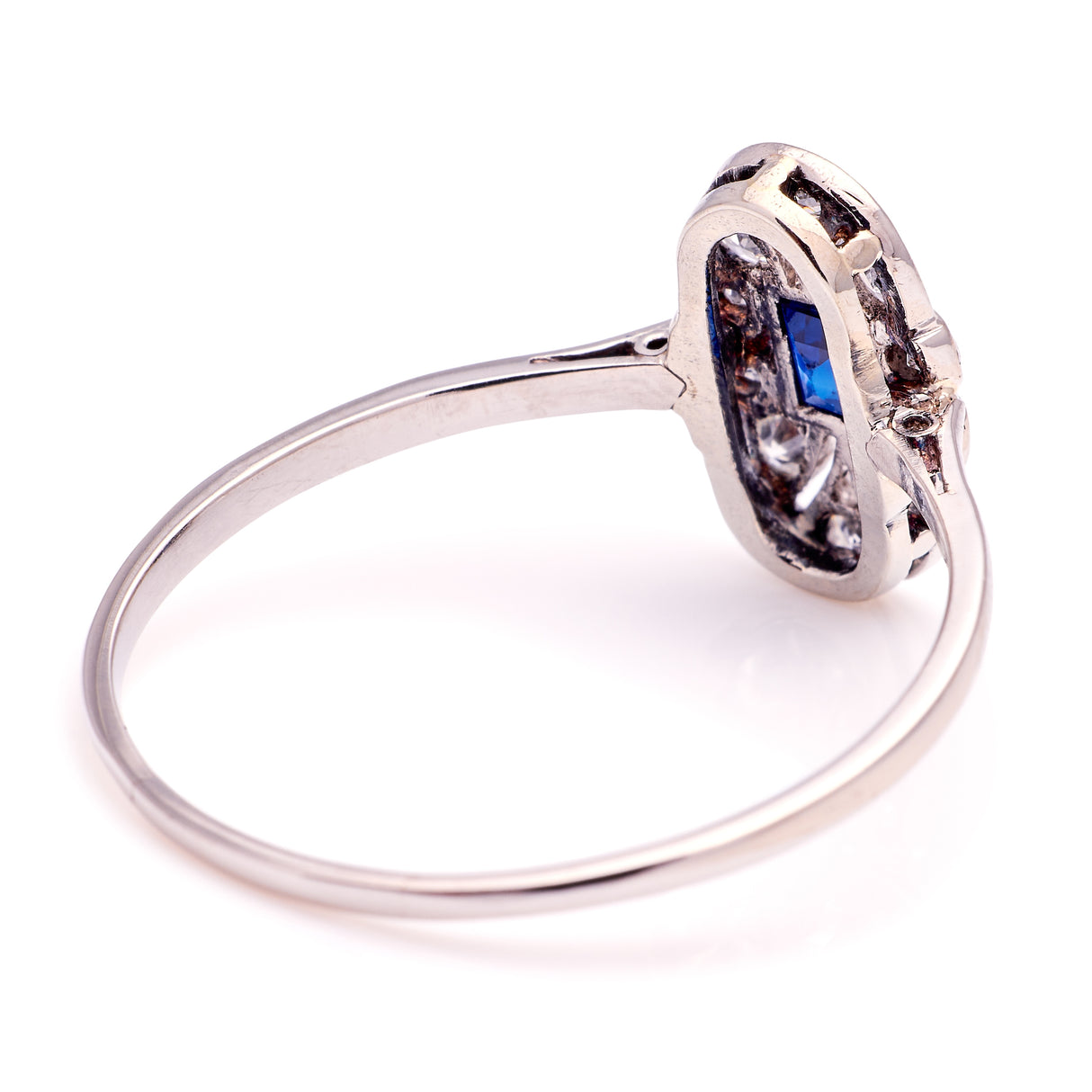 Vintage, Art Deco sapphire & diamond panel ring
