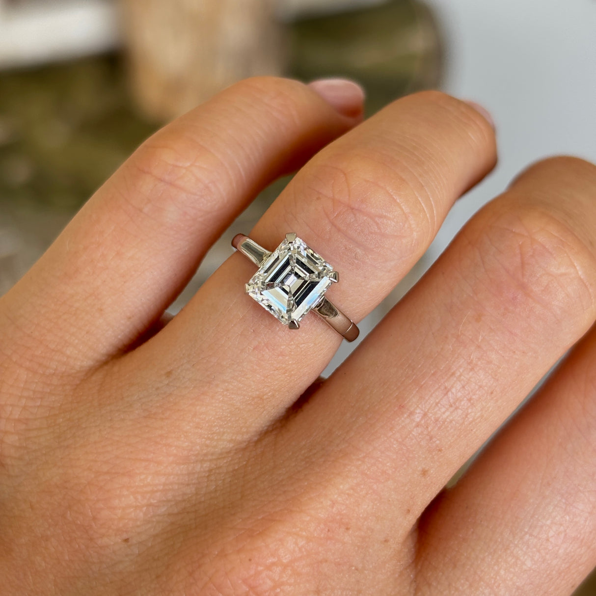 Vintage, Art Deco rare solitaire diamond ring