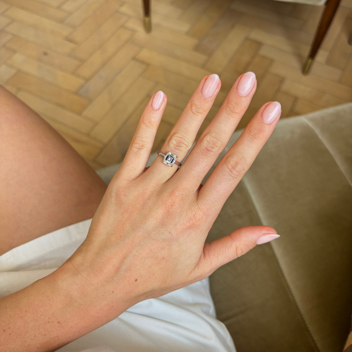 Vintage, Art Deco rare solitaire diamond ring