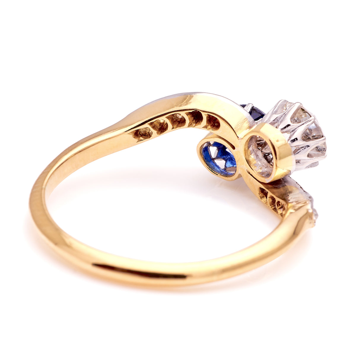Antique, Edwardian sapphire & diamond toi et moi ring