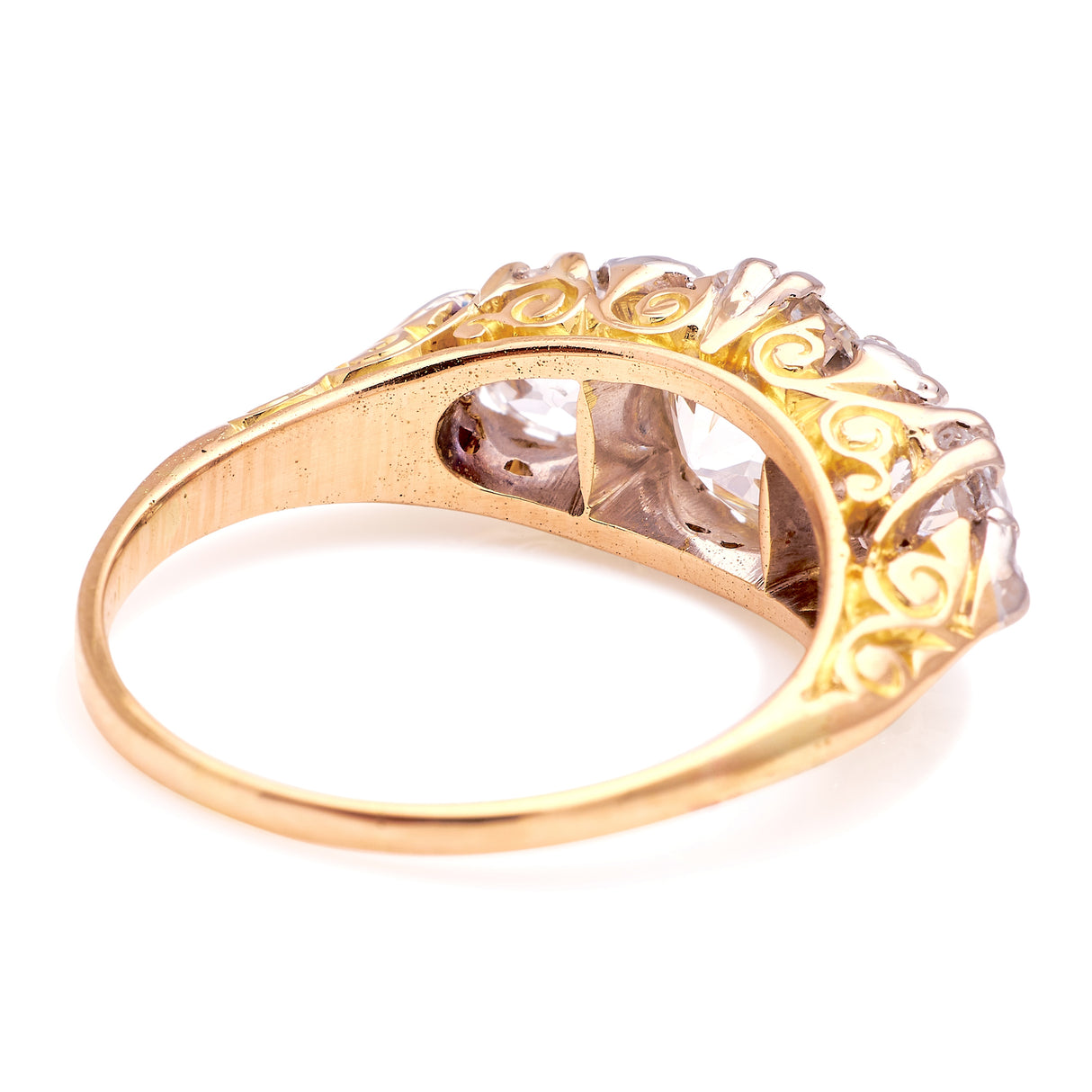 Antique, Victorian three-stone diamond ring