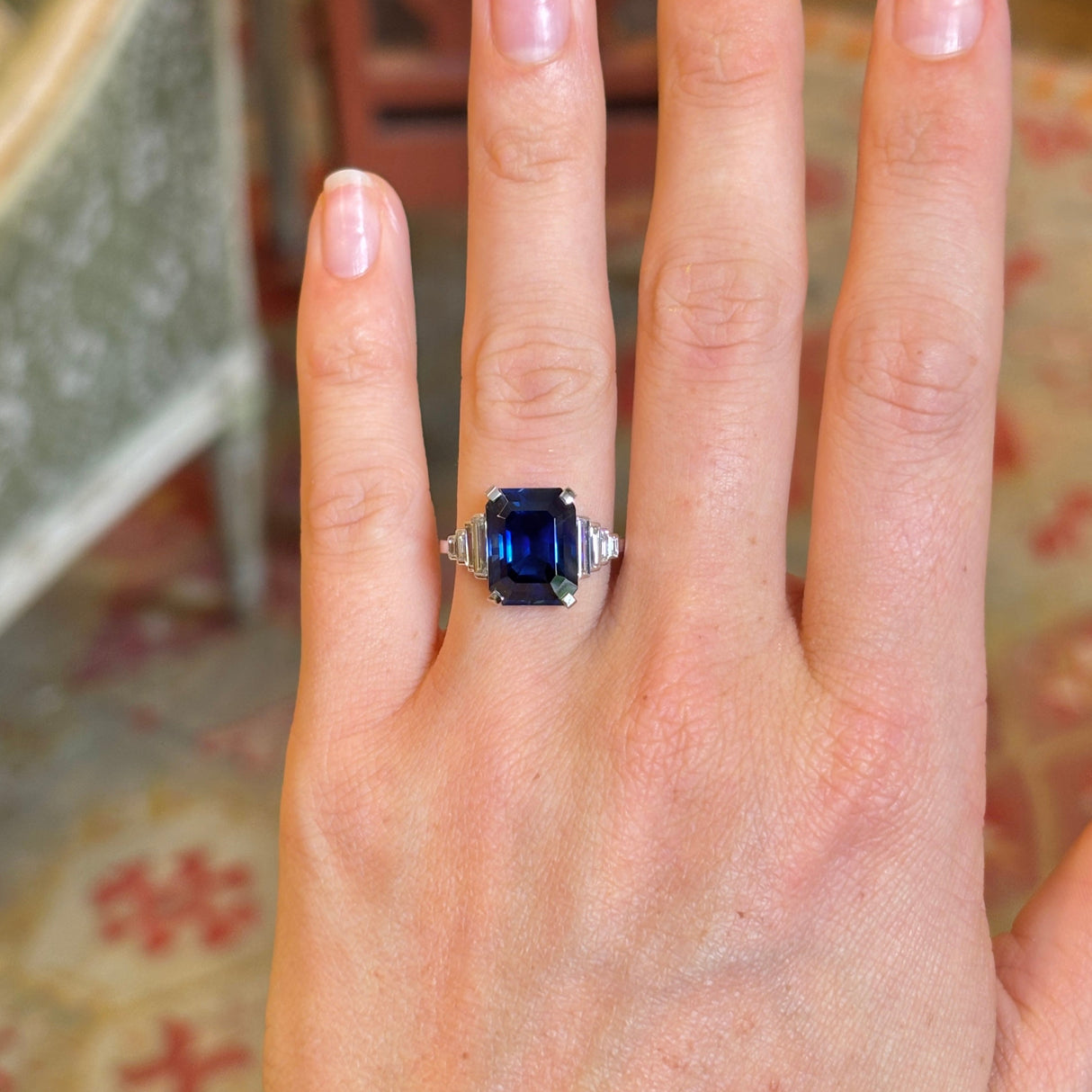 Vintage, Art Deco sapphire & diamond ring