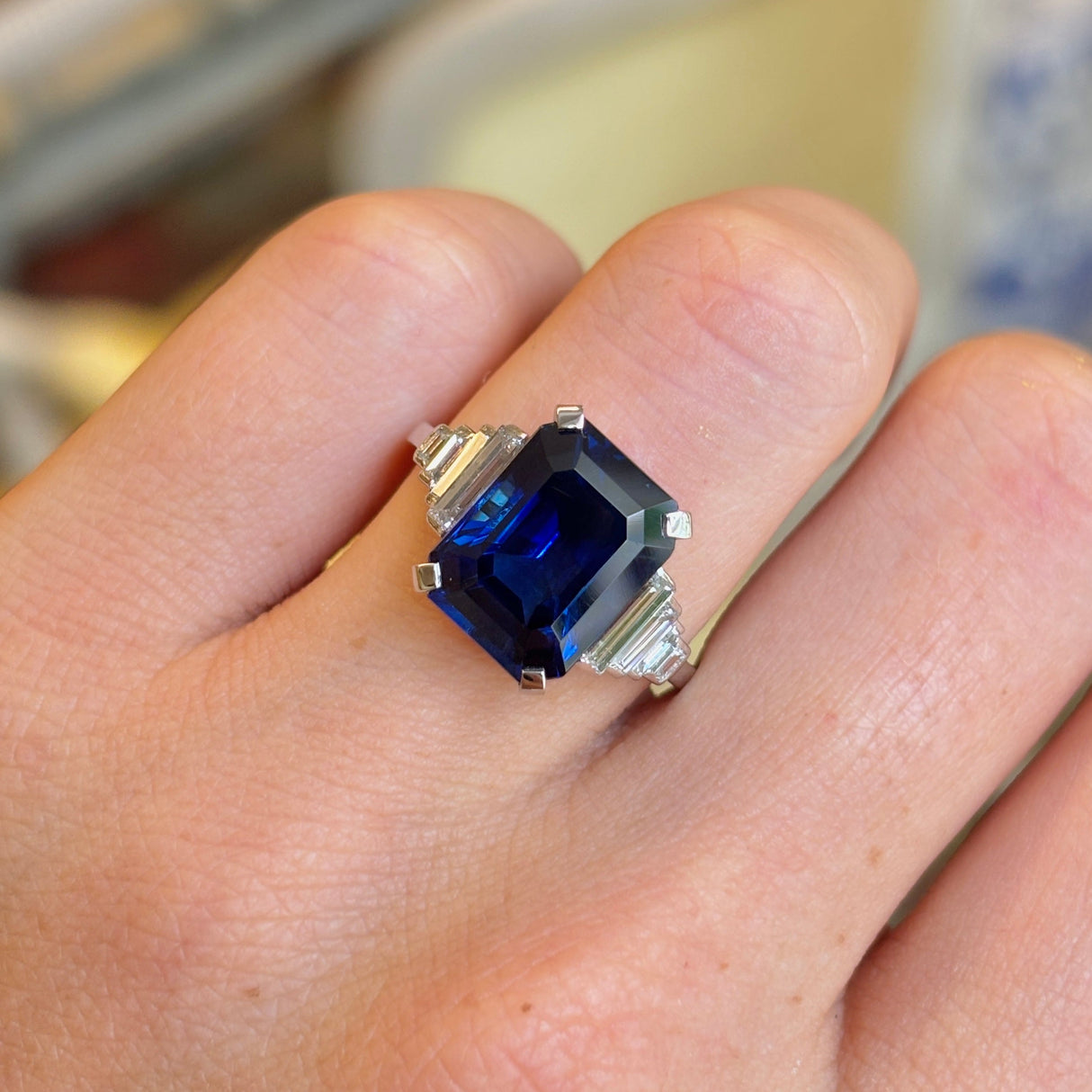 Vintage, Art Deco sapphire & diamond ring