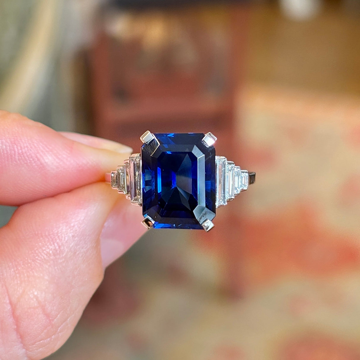 Vintage, Art Deco sapphire & diamond ring