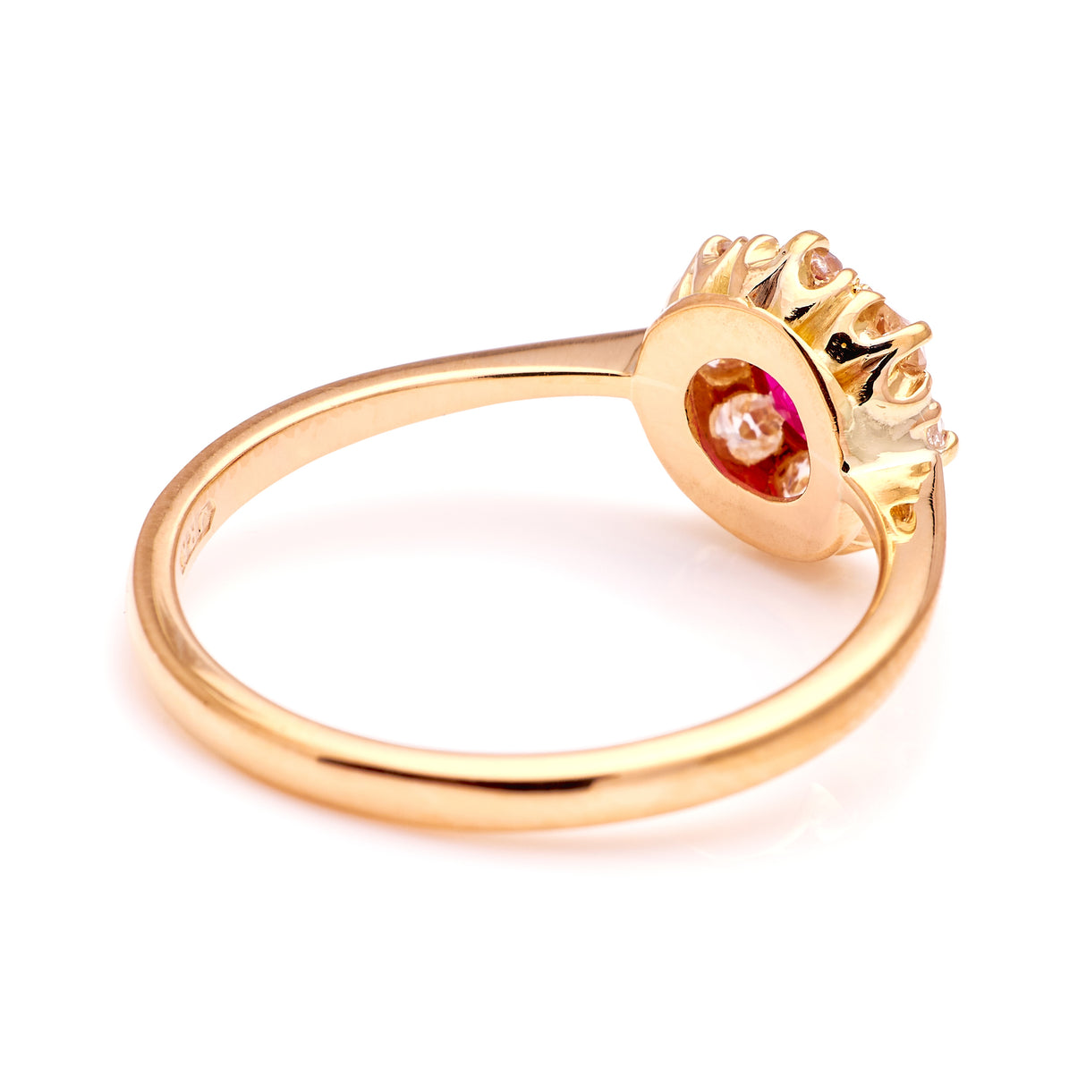 Vintage, 1950s ruby & diamond cluster ring