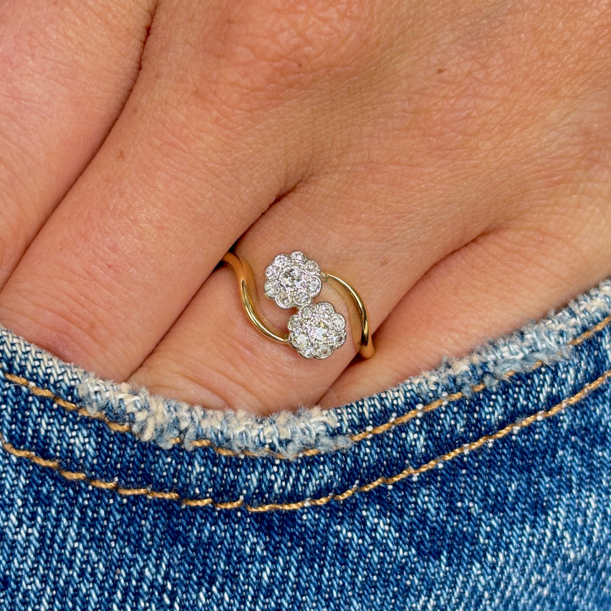 Antique, Edwardian diamond cluster ring