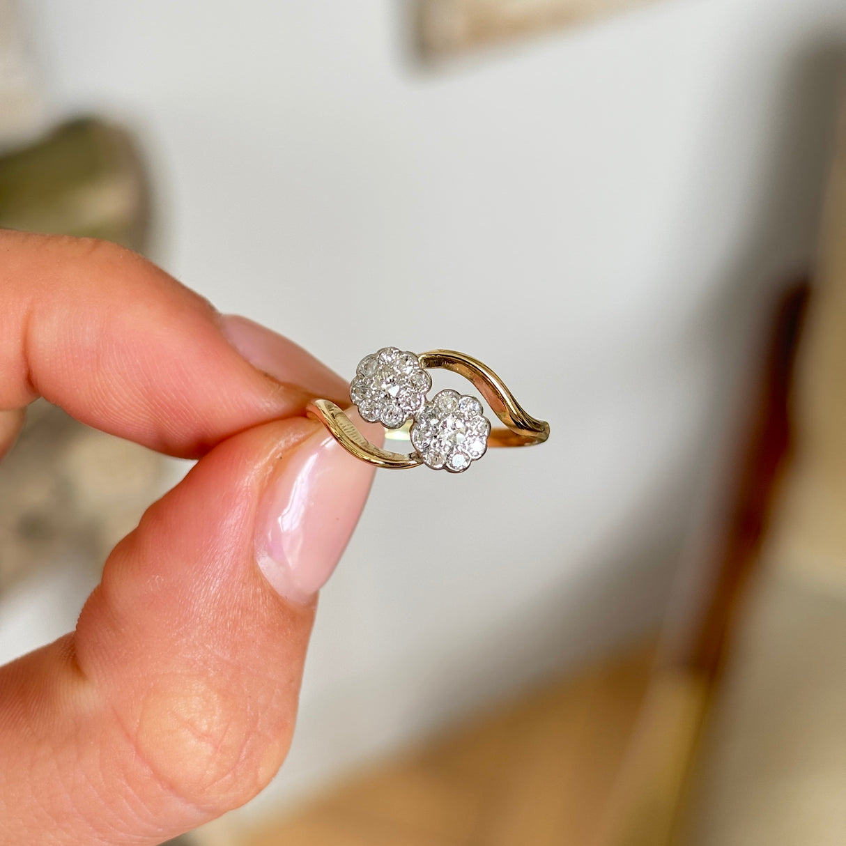 Antique, Edwardian diamond cluster ring