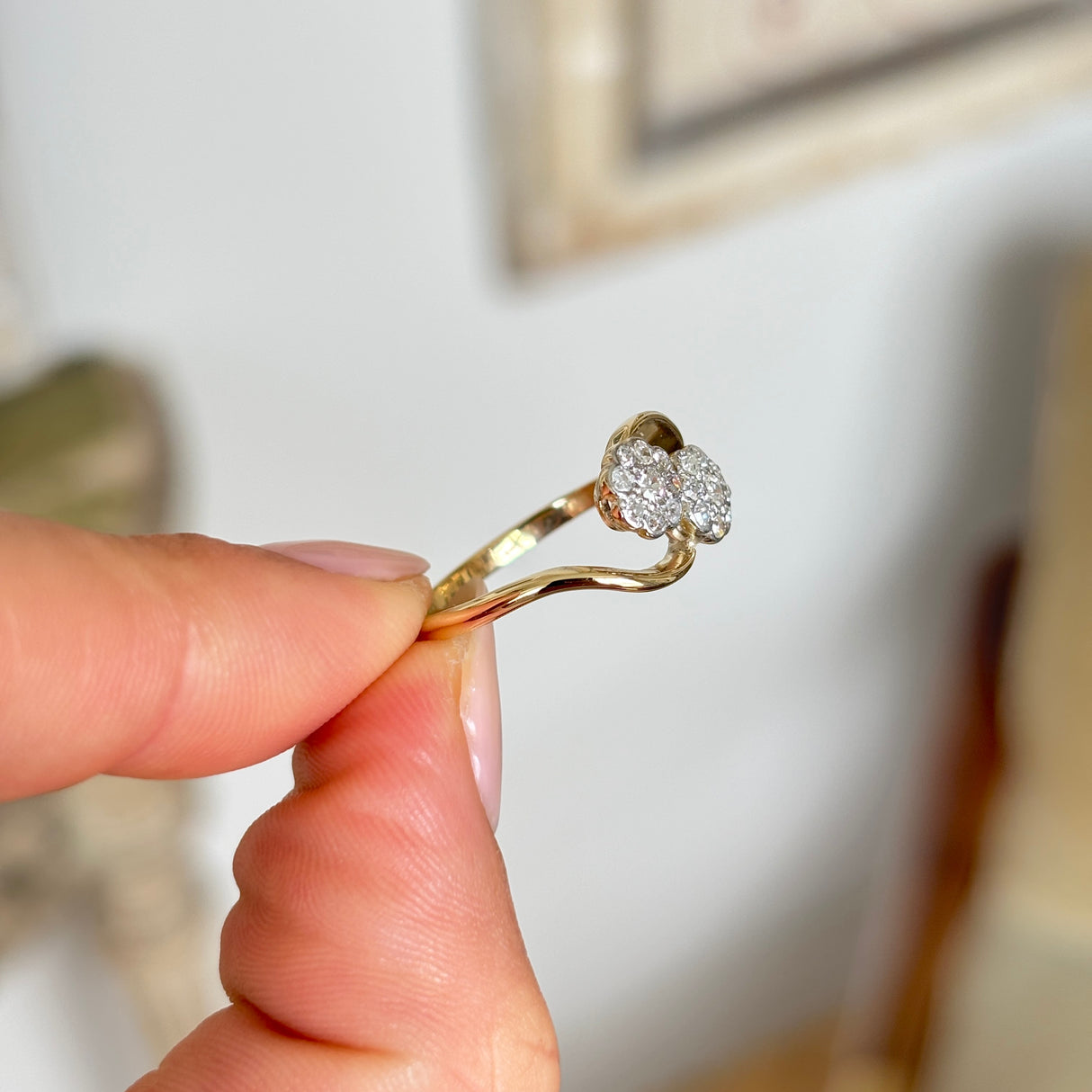 Antique, Edwardian diamond cluster ring