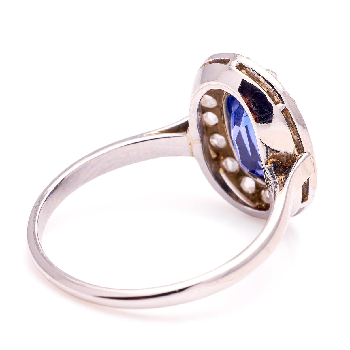 Vintage, 1920s sapphire & diamond cluster ring