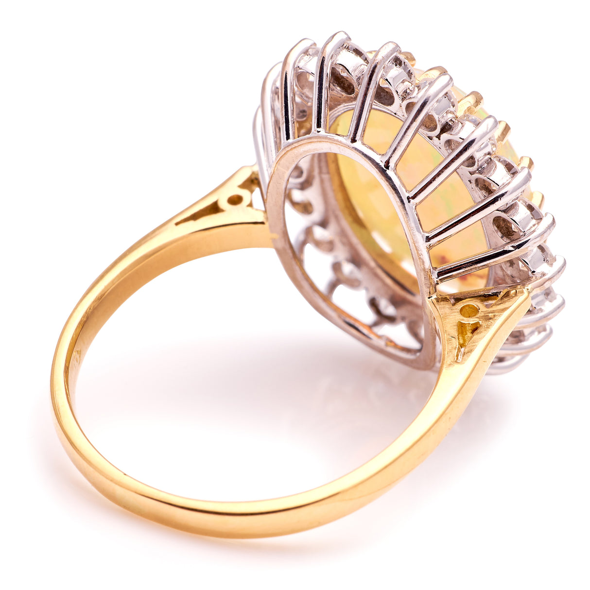 Vintage, 1960s opal & diamond cluster cocktail ring