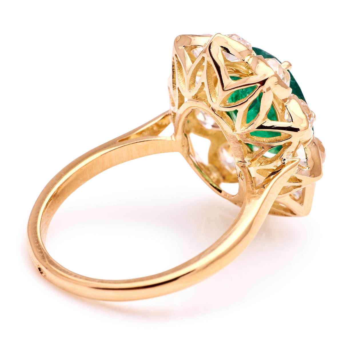 Vintage, 1950s emerald & diamond cluster ring