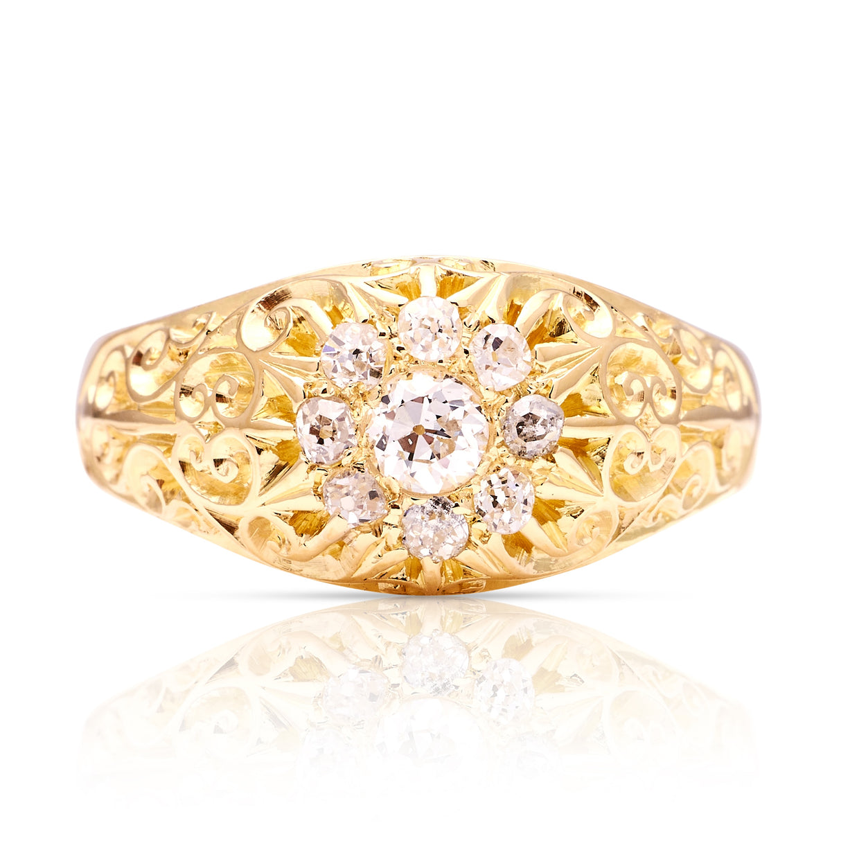 Antique, Victorian diamond cluster ring