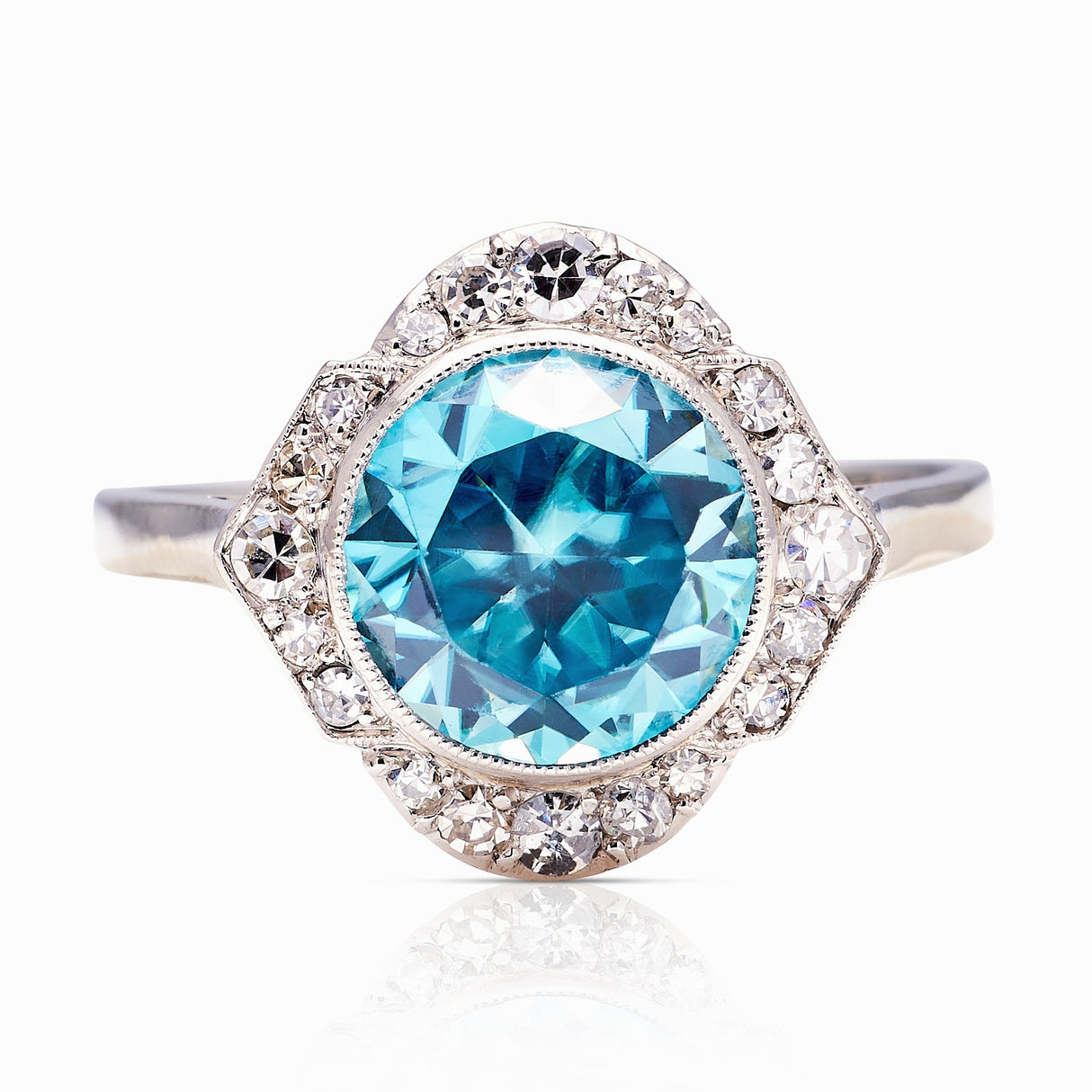 Vintage, Art Deco zircon & diamond cluster ring