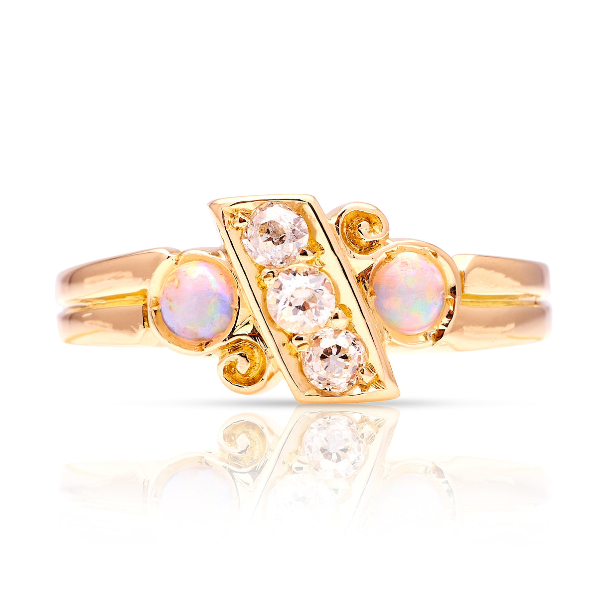 Antique, Victorian opal & diamond ring