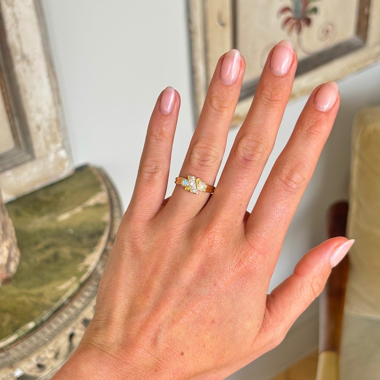 Antique, Victorian opal & diamond ring