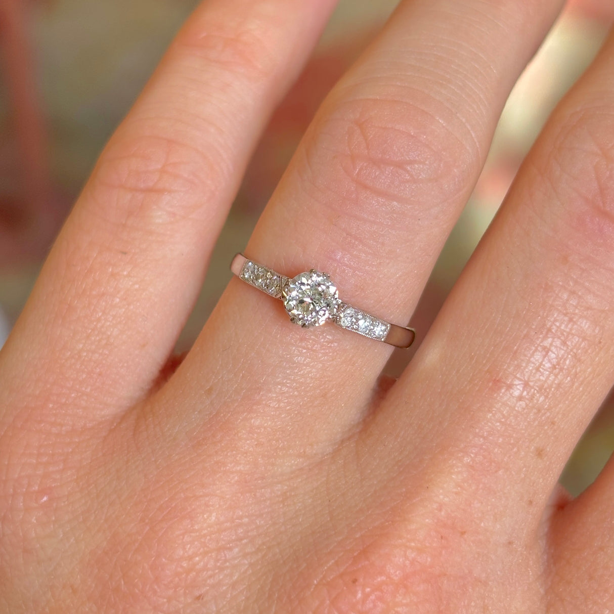 Antique, Edwardian diamond engagement ring