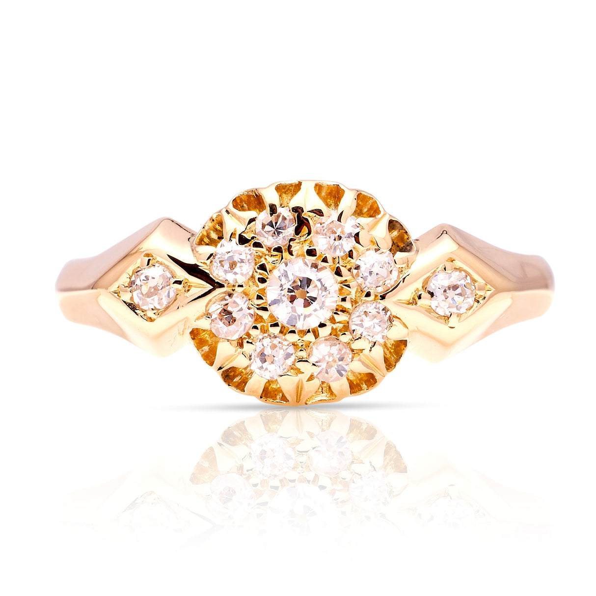 Antique, Edwardian diamond cluster ring