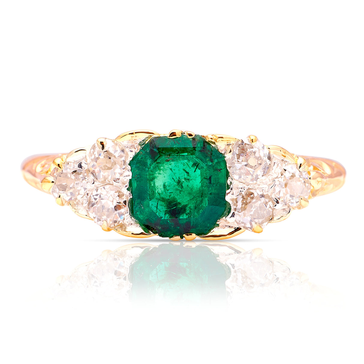 Antique, Victorian emerald & diamond ring