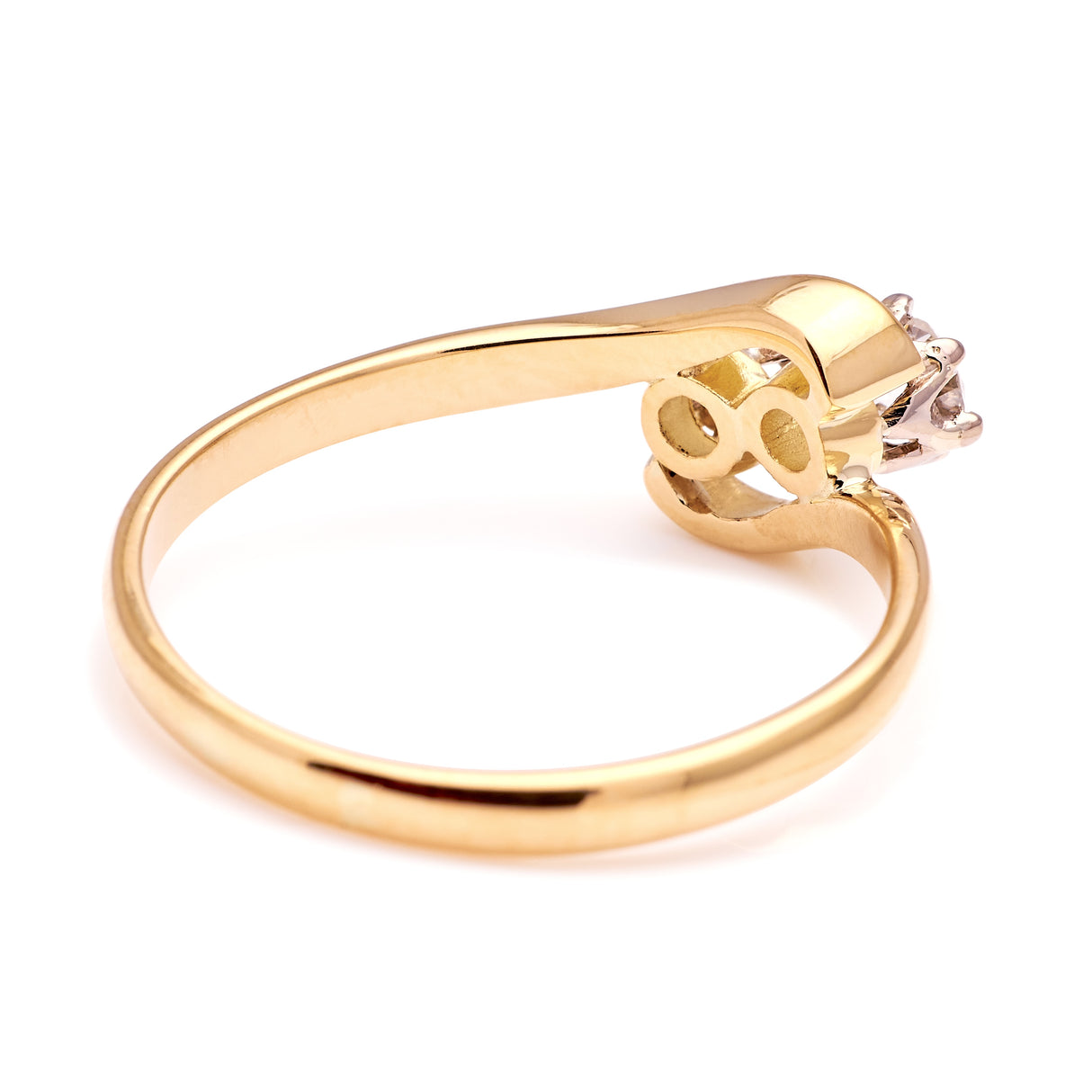 Antique, Edwardian, old-cut diamond toi et moi twist ring