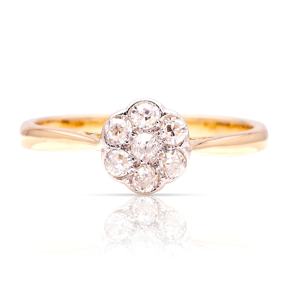 Antique, Edwardian diamond daisy cluster ring