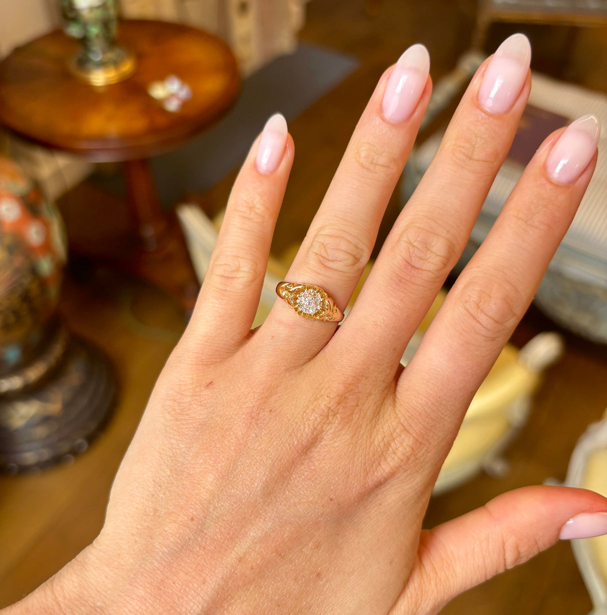 Antique, Victorian diamond cluster ring