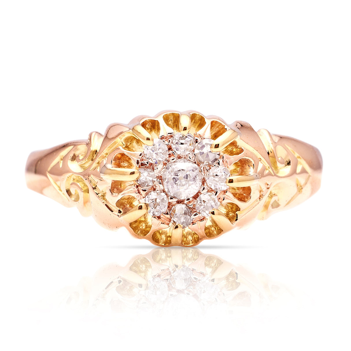 Antique, Victorian diamond cluster ring