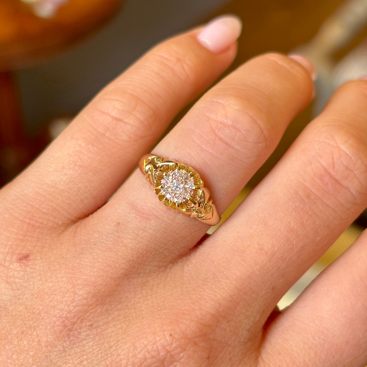 Antique, Victorian diamond cluster ring