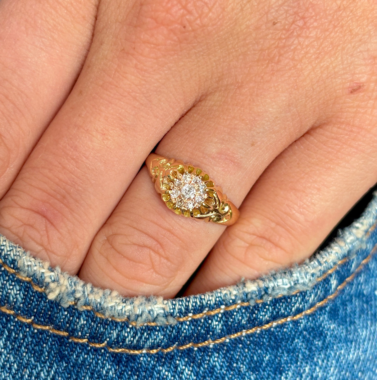 Antique, Victorian diamond cluster ring