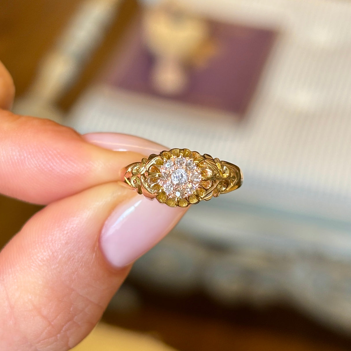 Antique, Victorian diamond cluster ring