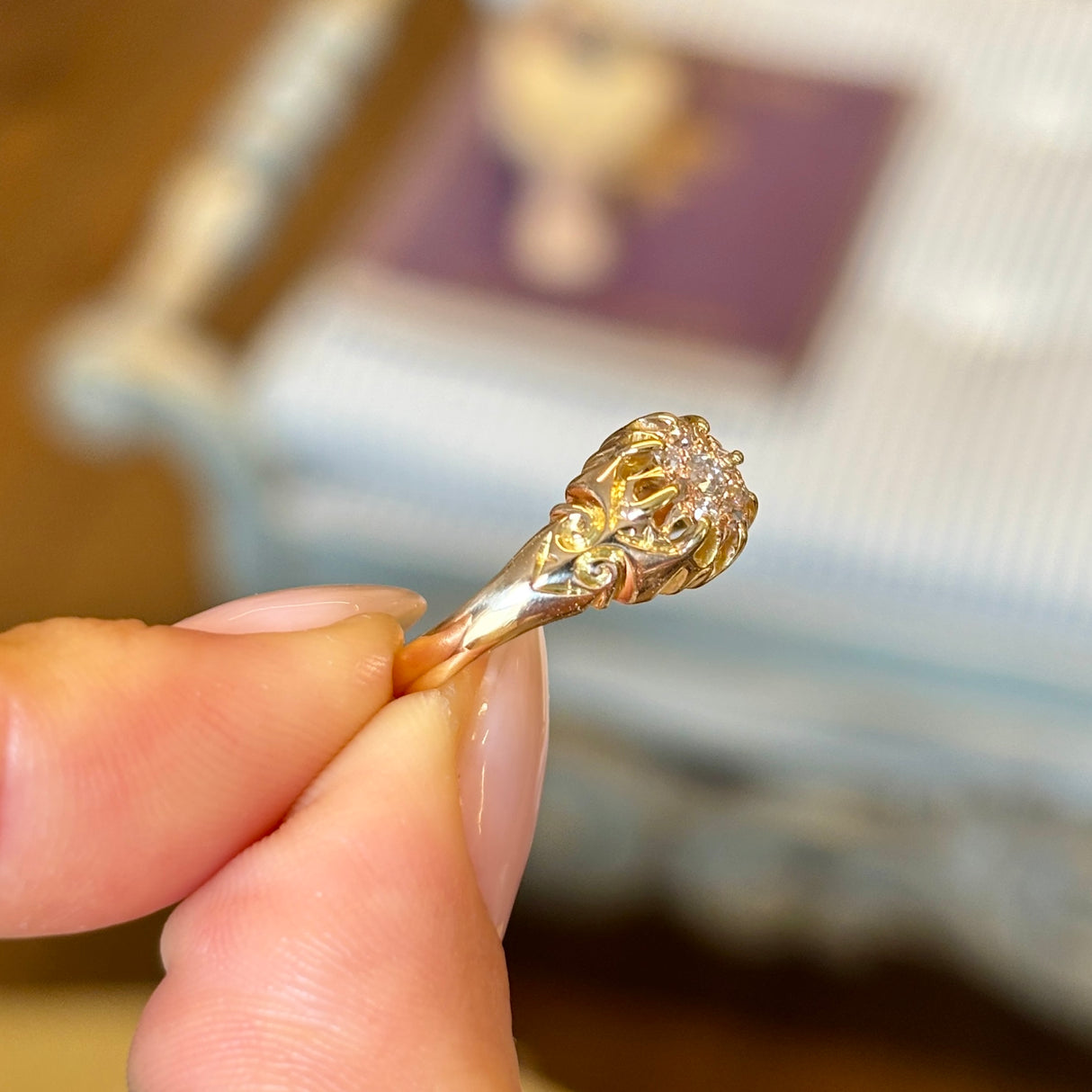 Antique, Victorian diamond cluster ring