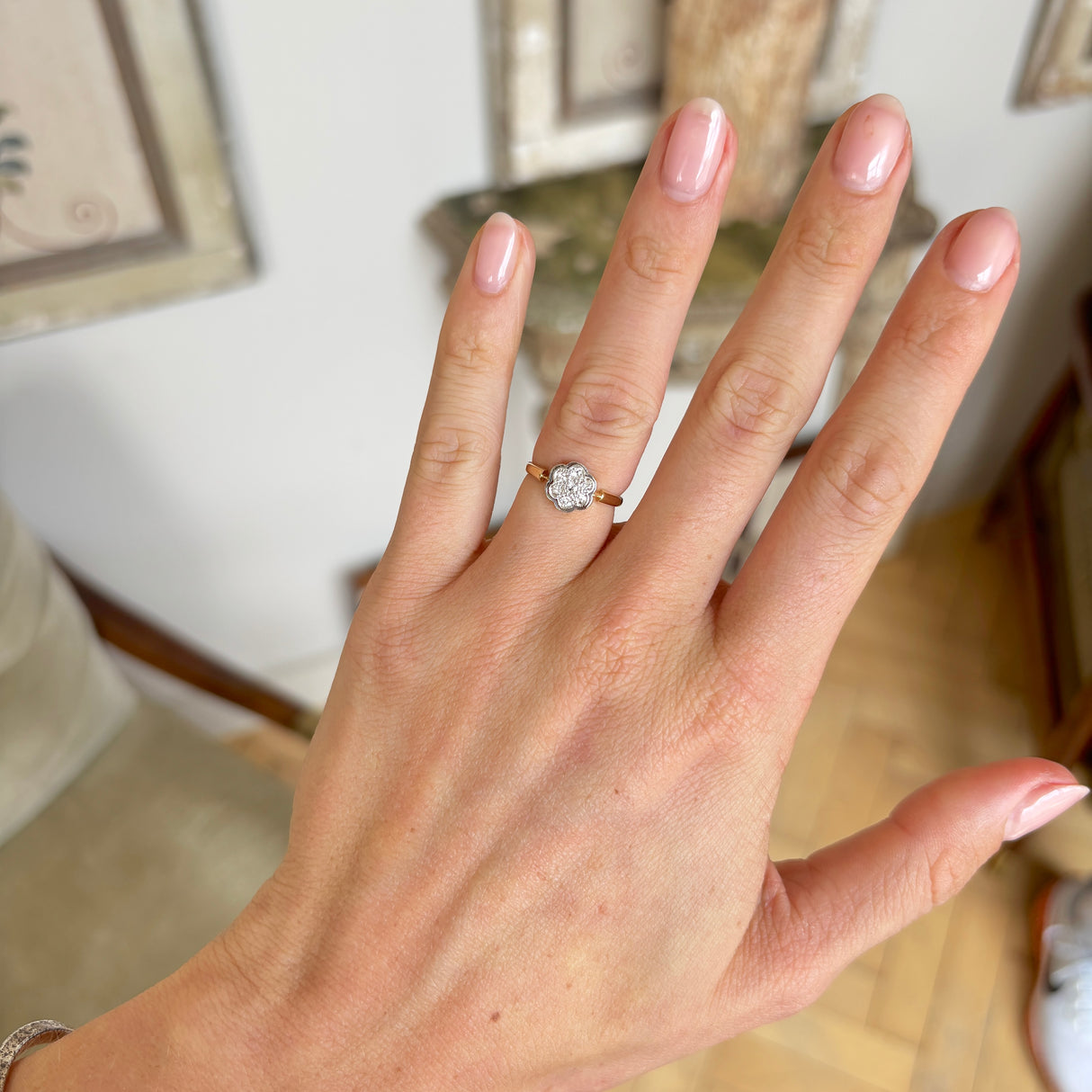 Vintage, 1940s diamond cluster ring