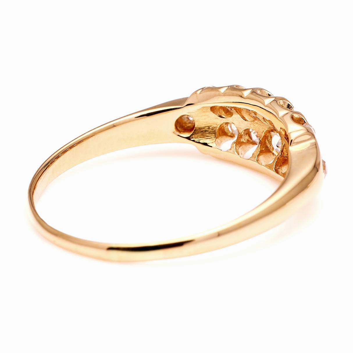 Antique, Edwardian diamond half-hoop ring